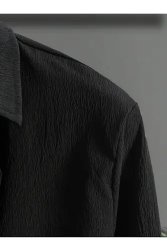 Bürümcük Krinkil mato yozgi likrali unisex ayollar erkaklar uzun yengli ko'ylak va sport kiyimi to'plami-UZUN - 5