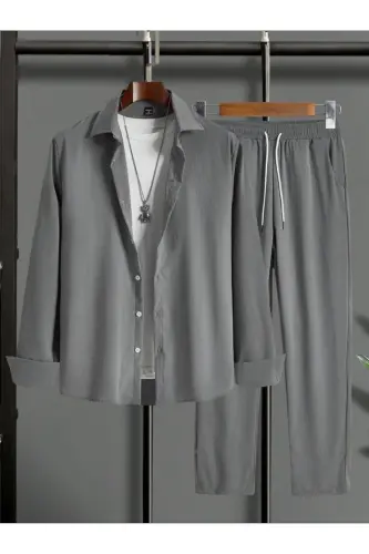 Bürümcük Krinkil mato yozgi likrali unisex ayollar erkaklar uzun yengli ko'ylak va sport kostyumi-UZUN - DWNWEAR (1)