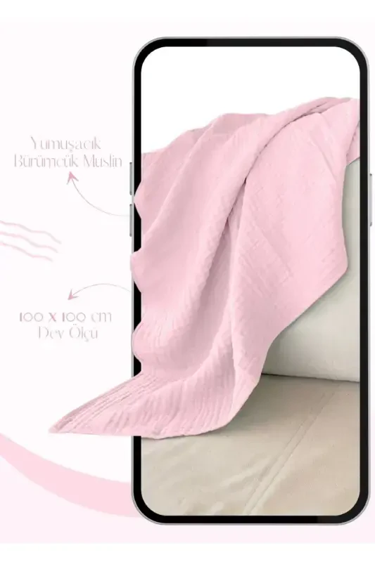 Bürümcük Muslin Bebek Adyol Organik Muslin Choyshab Paxta Bebek Adyol Ko'p Maqsadli Adyol-pushti 2 qavatli - 5