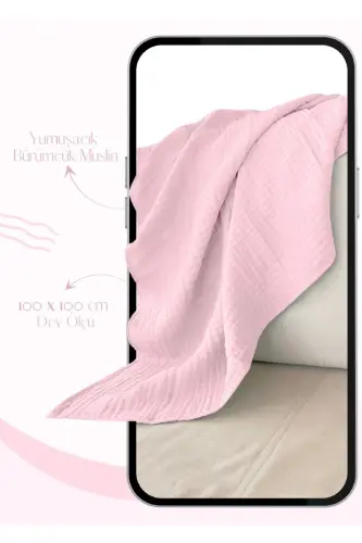 Bürümcük Muslin Bebek Adyol Organik Muslin Choyshab Paxta Bebek Adyol Ko'p Maqsadli Adyol-pushti 2 qavatli - 6