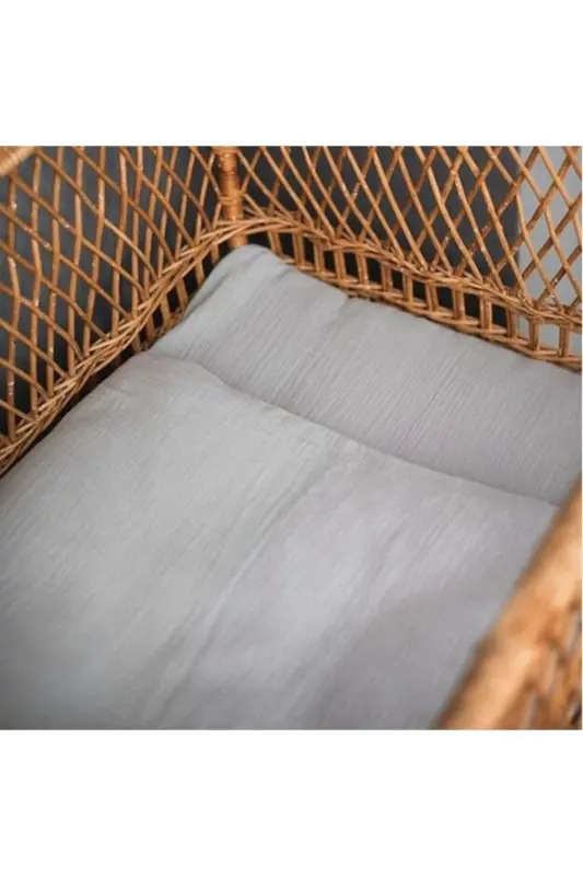 Bürümcük Müslin Bebek Nevresim Takımı 70x110 Cm %100 Organik Pamuk 15 Cm Yatak Yüksekliği(DOVE GRİ) - Gri - 3