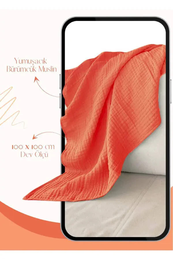 Bürümcük Muslin O'rash Chaqaloq Ko'rpasi Organik Paxta - 5