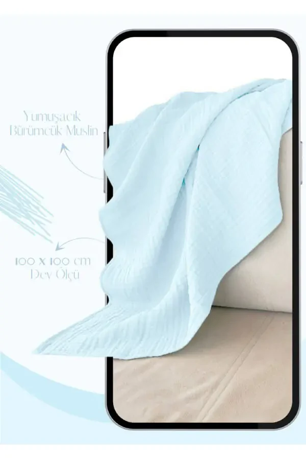 Bürümcük Muslin Oʻrash Chaqaloq Koʻrpasi Organik Paxta - 5