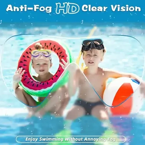 Freela Kids Swimming Goggles for 4-16 with Nose Cover, Anti-Fog No Leakage Swim Mask 180° Clear Vision Beach Pool Goggles - MODAZONE (1)