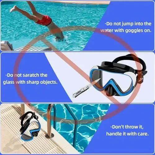 Freela Kids Swimming Goggles for 4-16 with Nose Cover, Anti-Fog No Leakage Swim Mask 180° Clear Vision Beach Pool Goggles - 5