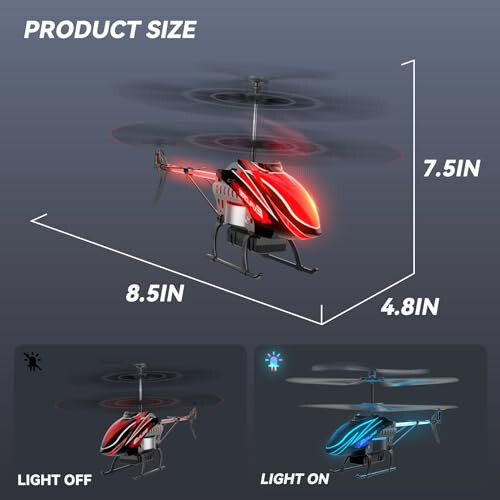 BUSSGO RC Helicopter, Remote Control Helicopter for Kids with 30Mins Flight(2 Batteries), 7+1 LED Light Modes, Altitude Hold, RC Toys for Boys Girls - 6