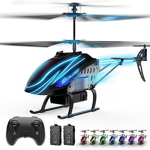 BUSSGO RC Helicopter, Remote Control Helicopter for Kids with 30Mins Flight(2 Batteries), 7+1 LED Light Modes, Altitude Hold, RC Toys for Boys Girls - 1