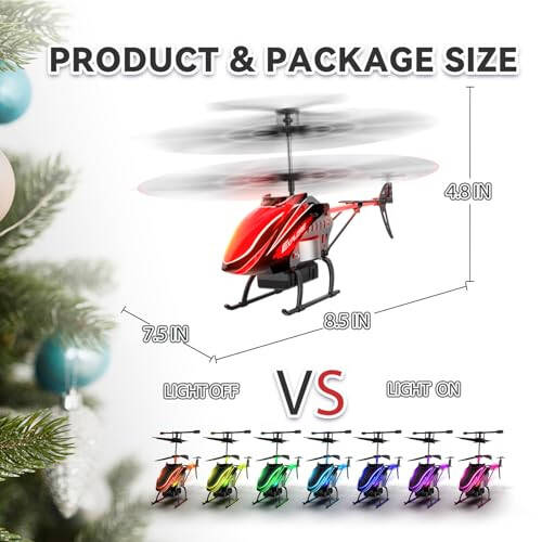 BUSSGO RC Helicopter, Remote Control Helicopter for Kids with 30Mins Flight(2 Batteries), 7+1 LED Light Modes, Altitude Hold, RC Toys for Boys Girls - 7