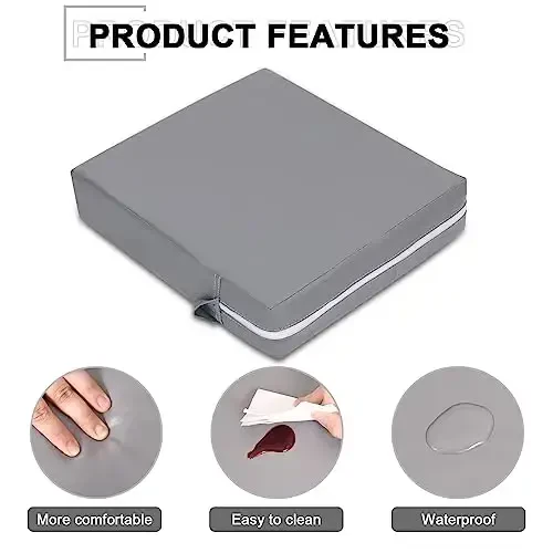 Бустер для малышей для обеденного стола - PU водонепроницаемый бустер для обеденного стола со спинкой и регулируемыми ремнями безопасности Нескользящая подушка для стула для детей, ребенка, малыша - 4