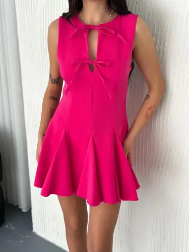 Bustier Sleeveless Mini Dress - Pink - 1