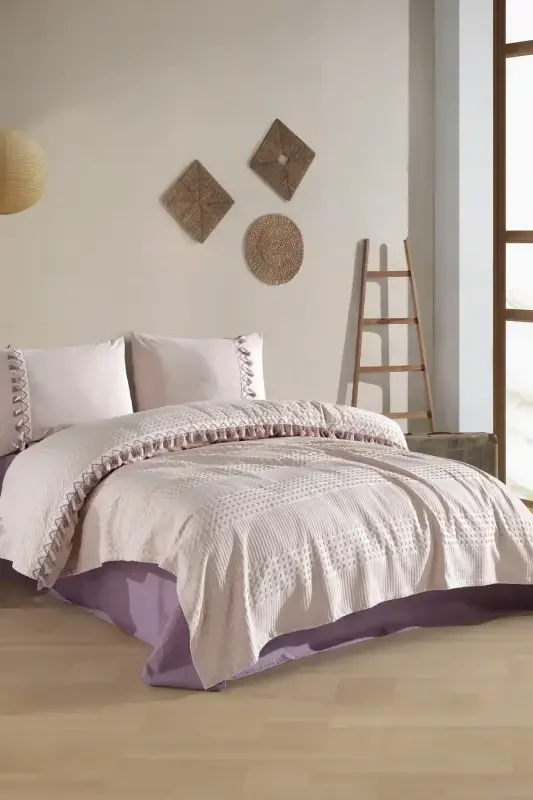 Бутик Двуспальный Комплект Покрывала с Кисточками Bohamline-Taş - 3