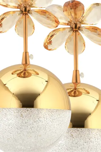 Butterfly 3-Piece Gold 3-Color Tiered Pendant LED Crystal Stone Chandelier - İSTANBUL AVIZE (1)