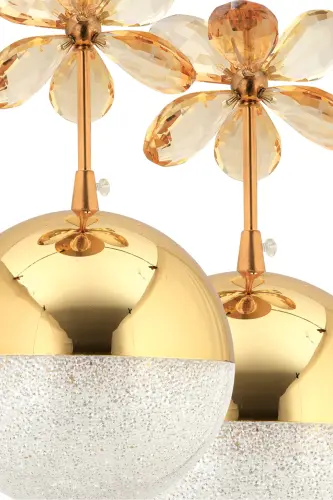 Butterfly 3-Piece Gold 3-Color Tiered Pendant LED Crystal Stone Chandelier - İSTANBUL AVIZE (1)