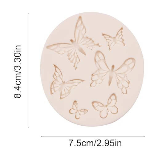 Butterfly Chocolate Mold 2 Pcs, Butterfly Silicone Fondant Mold for Cake Decoration Candy Sugar Cupcake Topper Cake Polymer Clay Crafts Epoxy Resin - 2