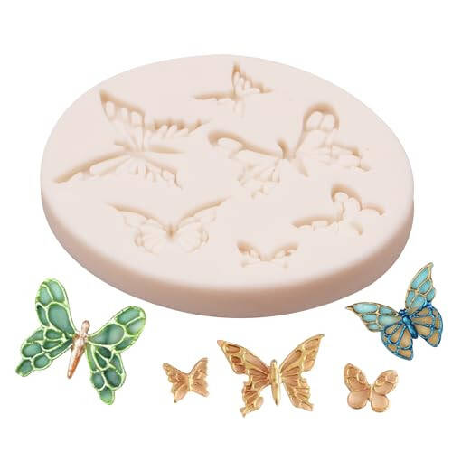 Butterfly Chocolate Mold 2 Pcs, Butterfly Silicone Fondant Mold for Cake Decoration Candy Sugar Cupcake Topper Cake Polymer Clay Crafts Epoxy Resin - 4