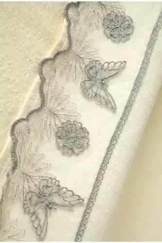 Butterfly Guipure 3-Piece 100% Cotton 50x90 Hand and Face Towel Set-Silver - AYHANHOME (1)