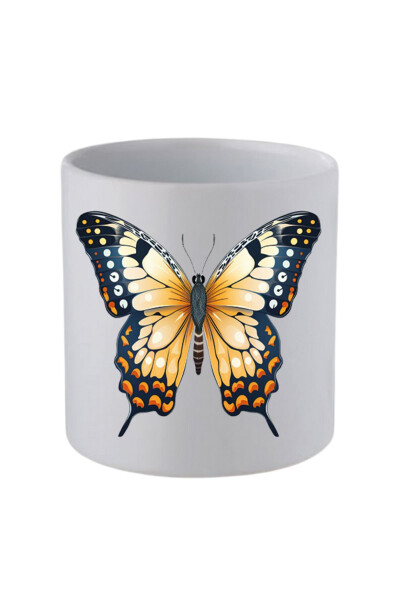 Butterfly Handleless Mug Birthday Gifts - Ceramic Coffee, Water Gift Mug - LILI HEDIYELIK