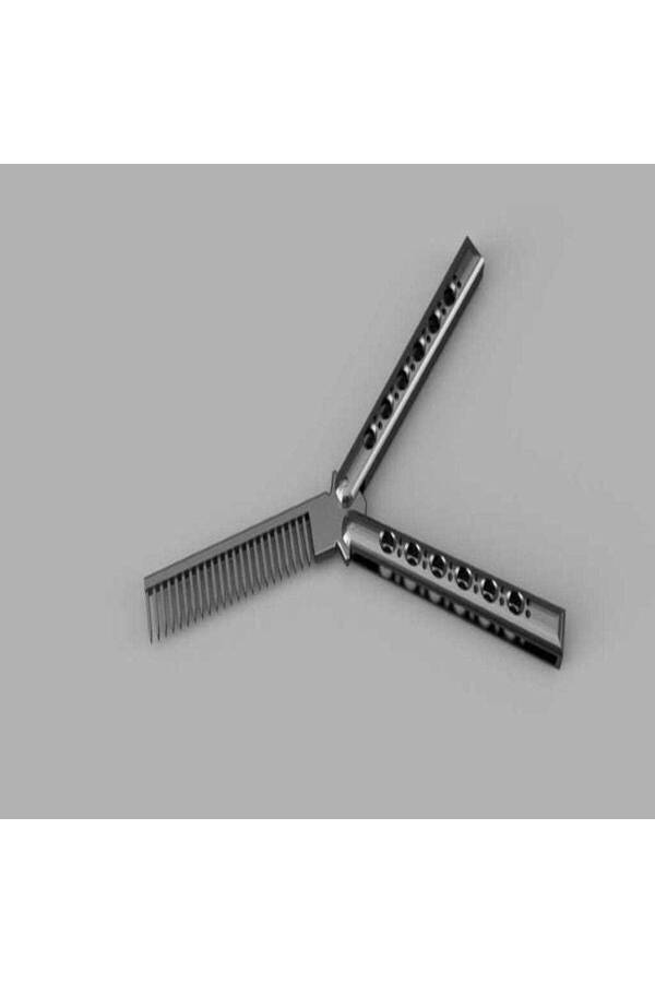 Butterfly Knife Shaped Plastic Comb Hair Combing Easy Portable Organic Plastic Gray - 1