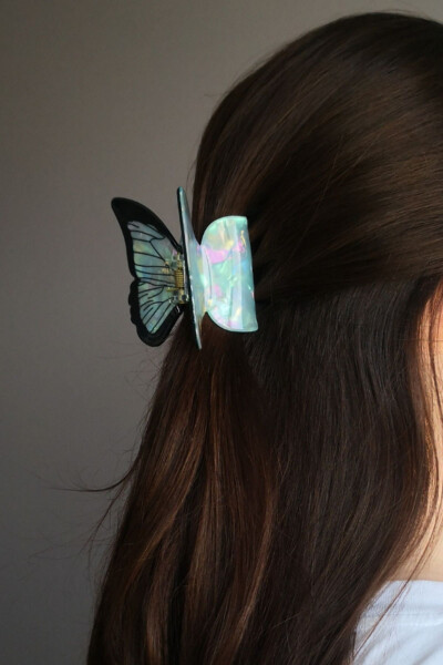 Butterfly Mother-of-Pearl Bone Hair Clip - 2