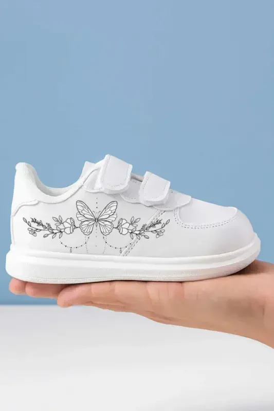 Butterfly Print Girls' Sports Shoes Sneaker School Shoes (Slightly Narrow Fit) - AMAZOONDESING