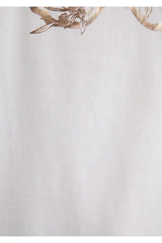 Butterfly Print White T-shirt Regular Fit - 6
