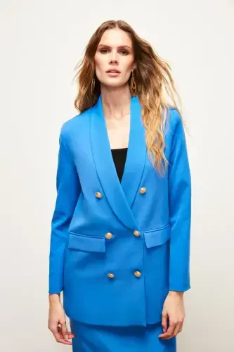 Button Detail Crossover Jacket - INDIGO - SATEEN (1)