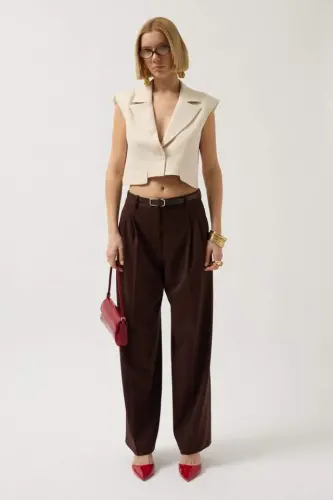 Button Detail Pocketed Vest - BÜYÜKBEDENIZ (1)