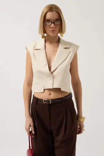 Button Detail Pocketed Vest - 3