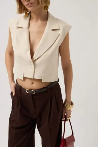 Button Detail Pocketed Vest - 4