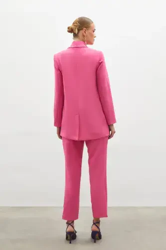 Button Detailed Wrap Jacket - PINK - 7