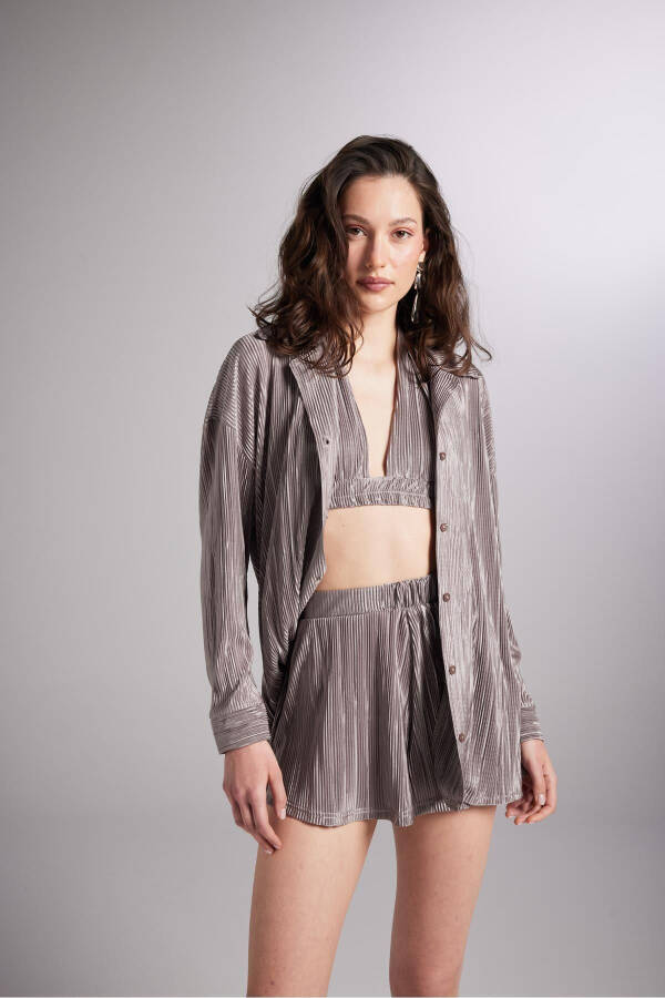 Button-Down Comfy Oversize Shirt Mink - 7