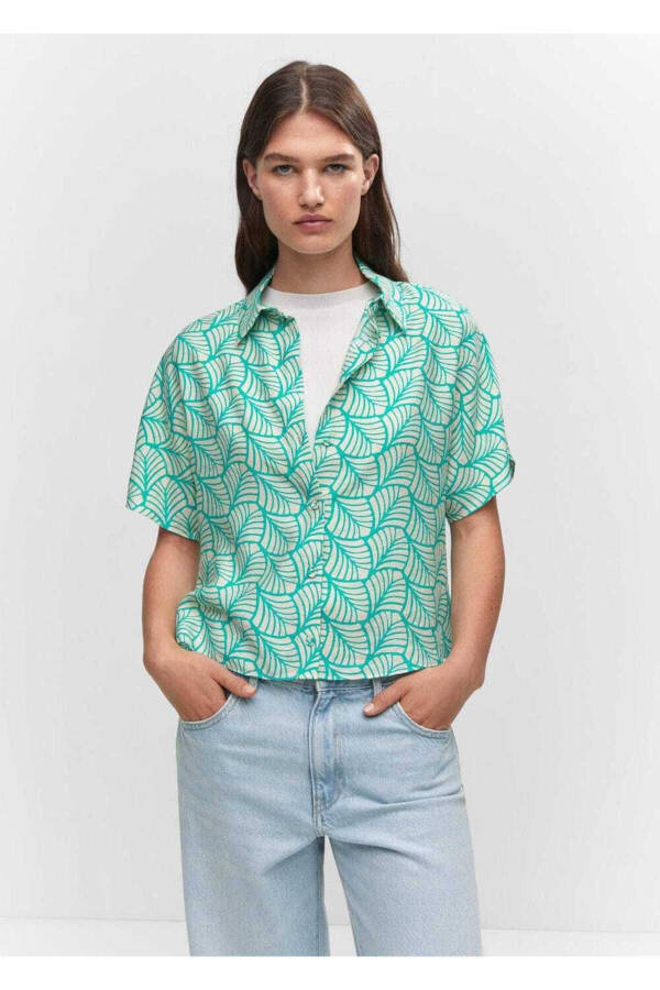 Button-down patterned shirt - 1