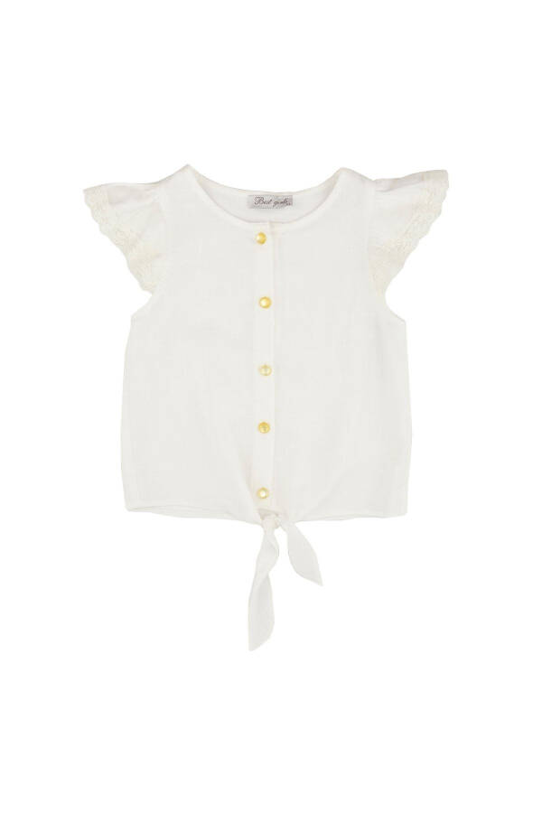 Button-down Shirt for Girls in Ecru-Yellow - 2