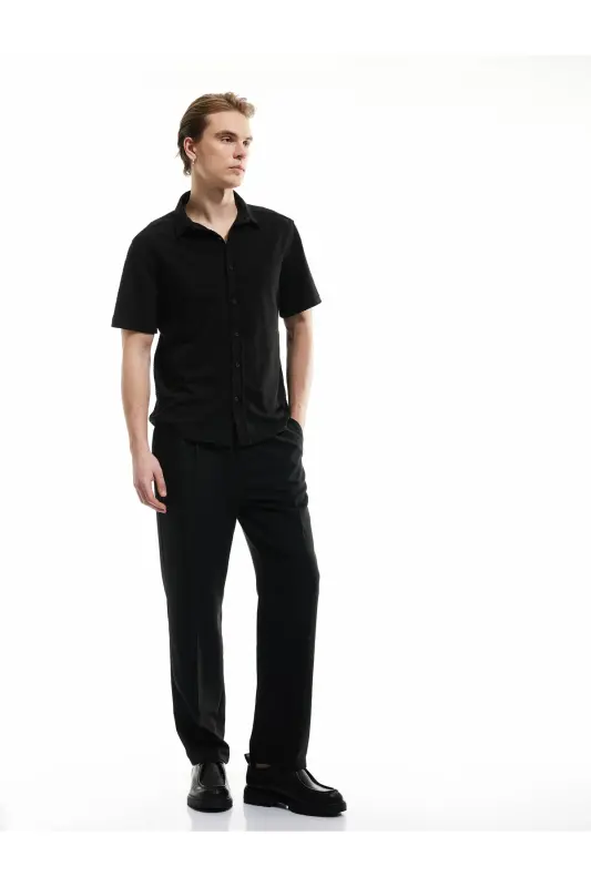 Button-Down Textured Regular Fit Classic Short Sleeve - KOTON