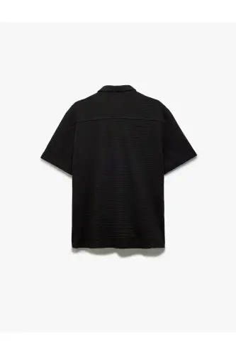 Button-Down Textured Regular Fit Classic Short Sleeve - 4