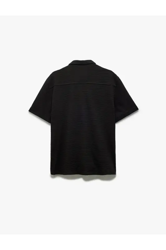 Button-Down Textured Regular Fit Classic Short Sleeve - 4