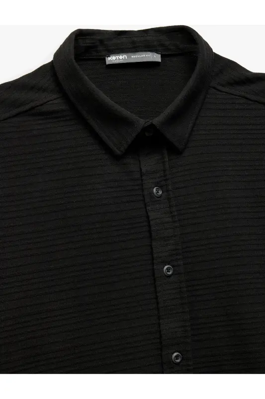 Button-Down Textured Regular Fit Classic Short Sleeve - 5