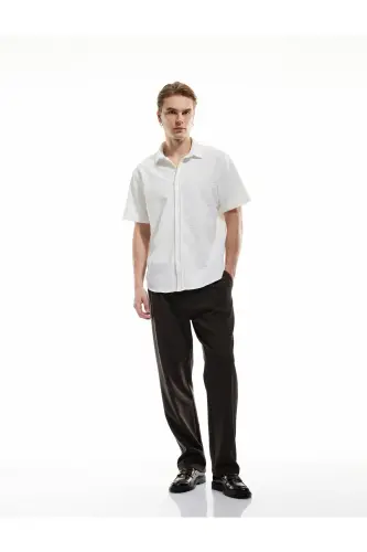 Button-Down Textured Regular Fit Classic Short Sleeve - KOTON (1)