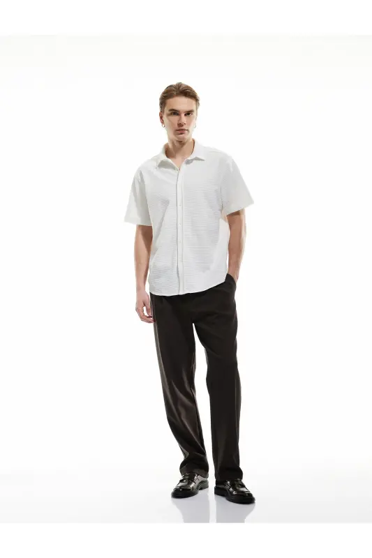 Button-Down Textured Regular Fit Classic Short Sleeve - 2