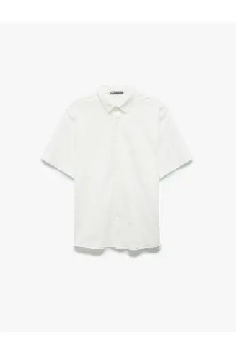 Button-Down Textured Regular Fit Classic Short Sleeve - 3