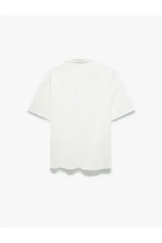 Button-Down Textured Regular Fit Classic Short Sleeve - 4