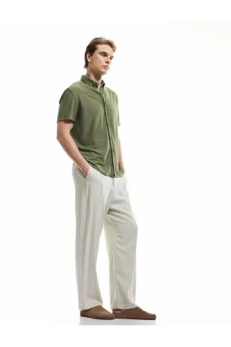 Button-Down Textured Viscose Blend Regular Fit K 