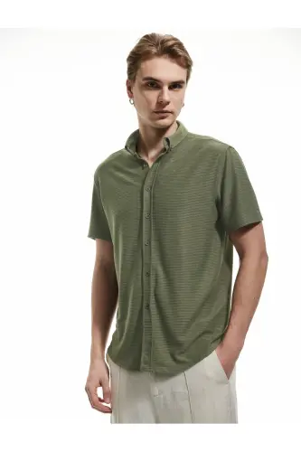 Button-Down Textured Viscose Blend Regular Fit K - 3