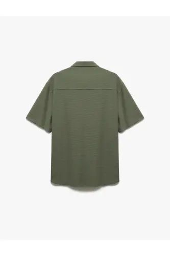 Button-Down Textured Viscose Blend Regular Fit K - 5