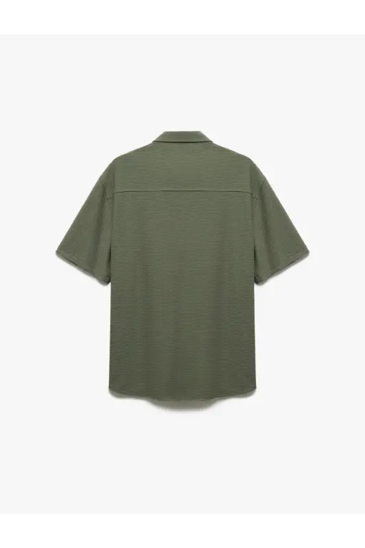 Button-Down Textured Viscose Blend Regular Fit K - 5