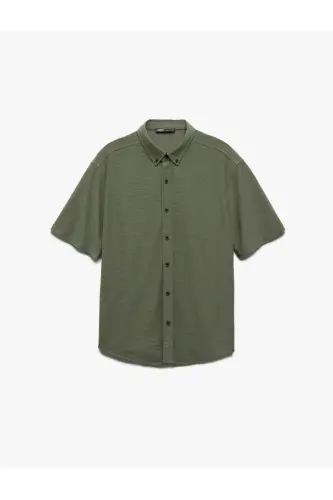 Button-Down Textured Viscose Blend Regular Fit K - 4