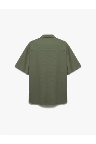 Button-Down Textured Viscose Blend Regular Fit K - 5