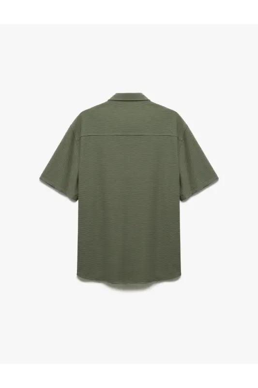 Button-Down Textured Viscose Blend Regular Fit K - 5