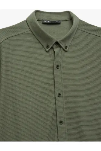 Button-Down Textured Viscose Blend Regular Fit K - 6