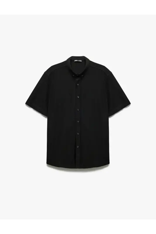 Button-Down Textured Viscose Blend Regular Fit K - 3